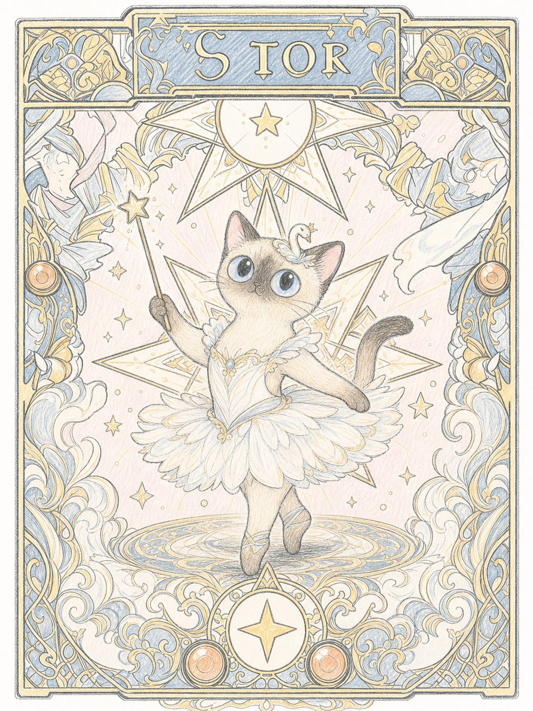 Dancing cat card back