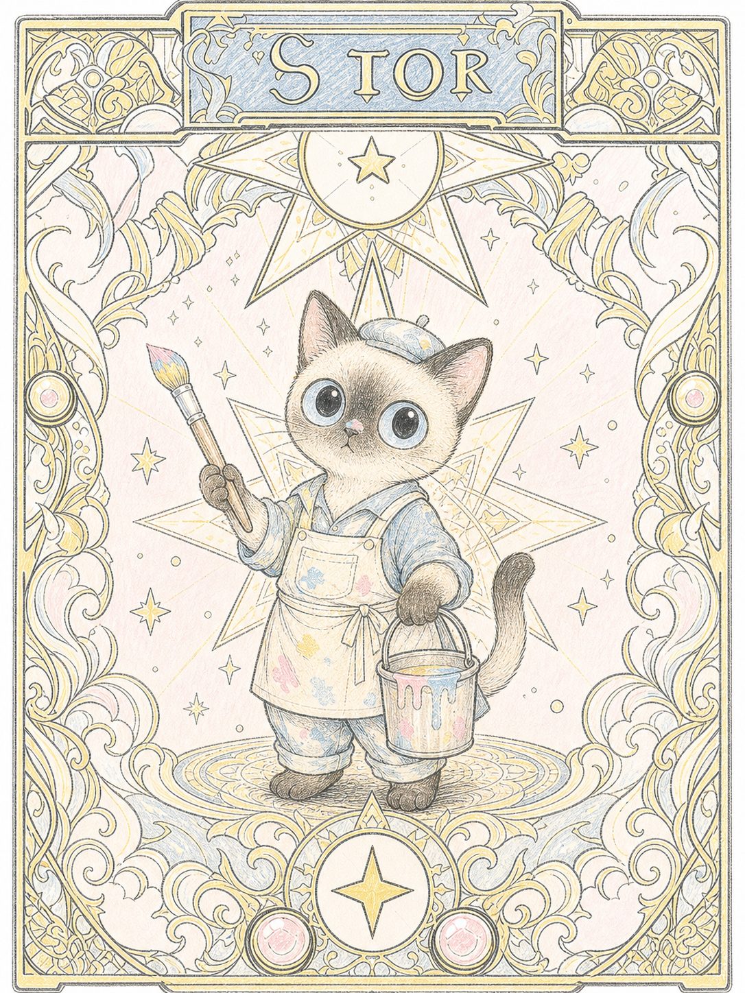 Painter cat card back