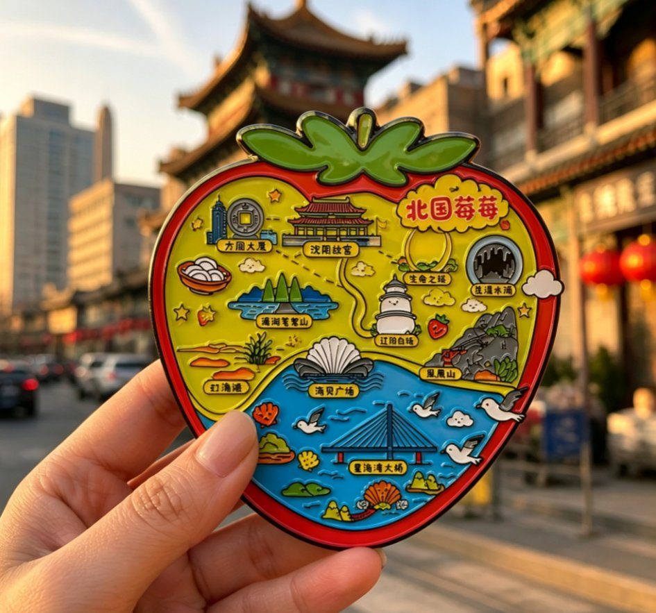 北国莓莓辽宁地标草莓冰箱贴