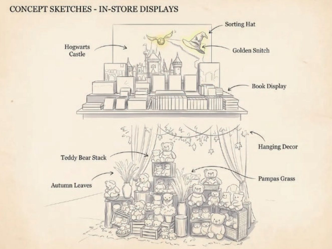 in-store display concept sketch